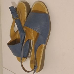 Comfort view slingback blue  sandals with rope detail and buckle size 10 m Adele